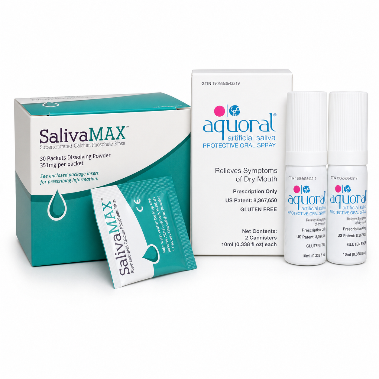Dry Mouth Relief Duo bundle — SalivaMAX rinse and Aquoral oral spray together